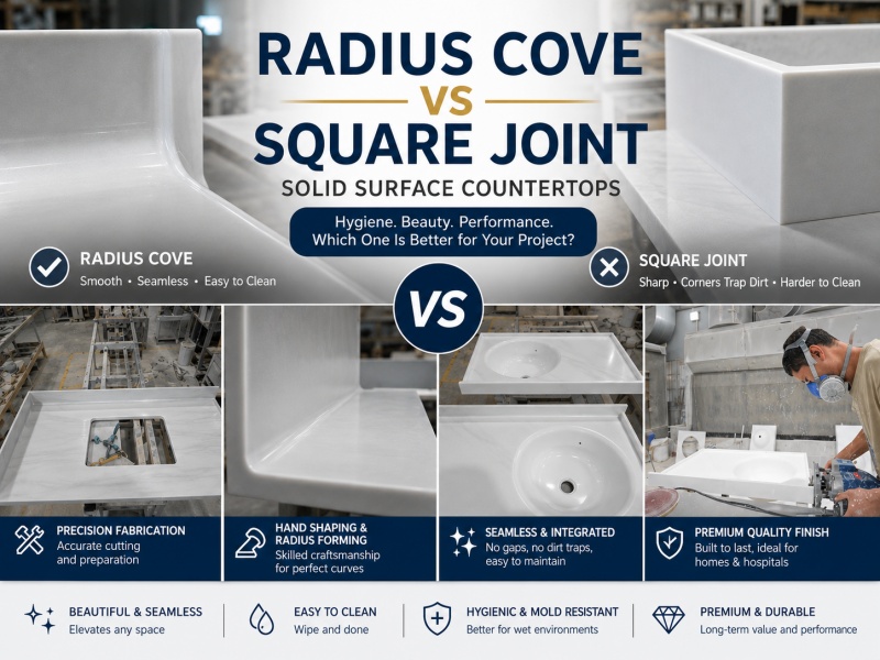 Radius Cove vs. Square Joint Solid Surface Countertops: Which One Is Better?