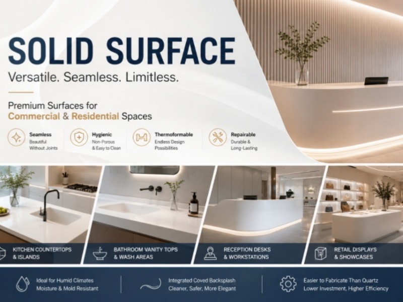 Solid Surface Applications: From Reception Counters to Kitchen Countertops